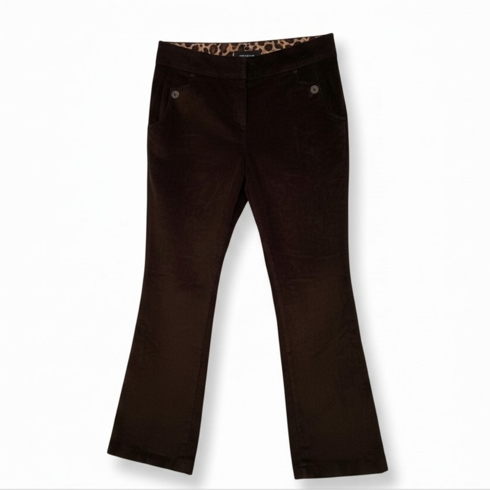 Vintage Sharagano Women's Corduroy Pants Dark Chocolate Brown Flare Leg Size 8